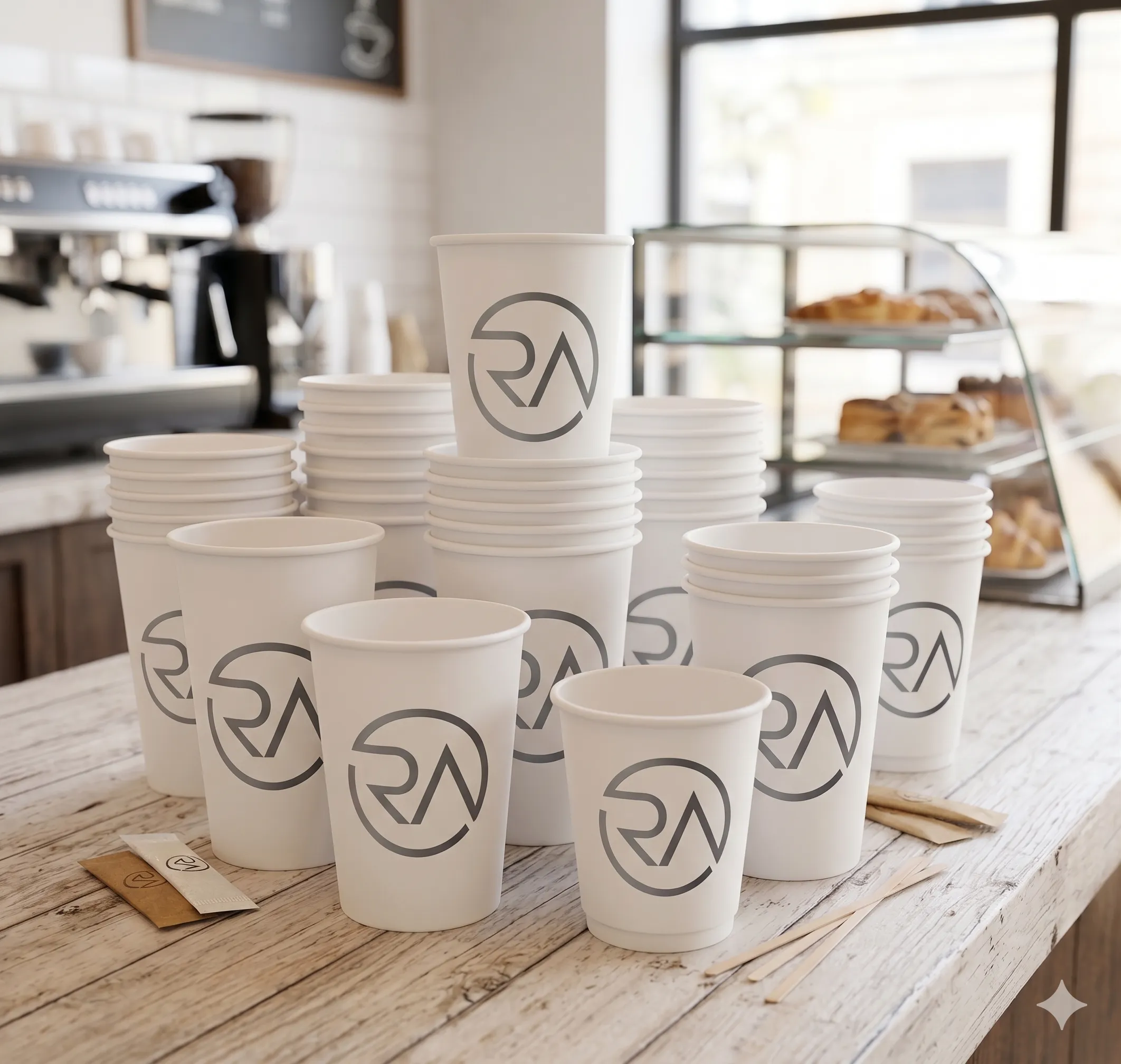 White paper cups