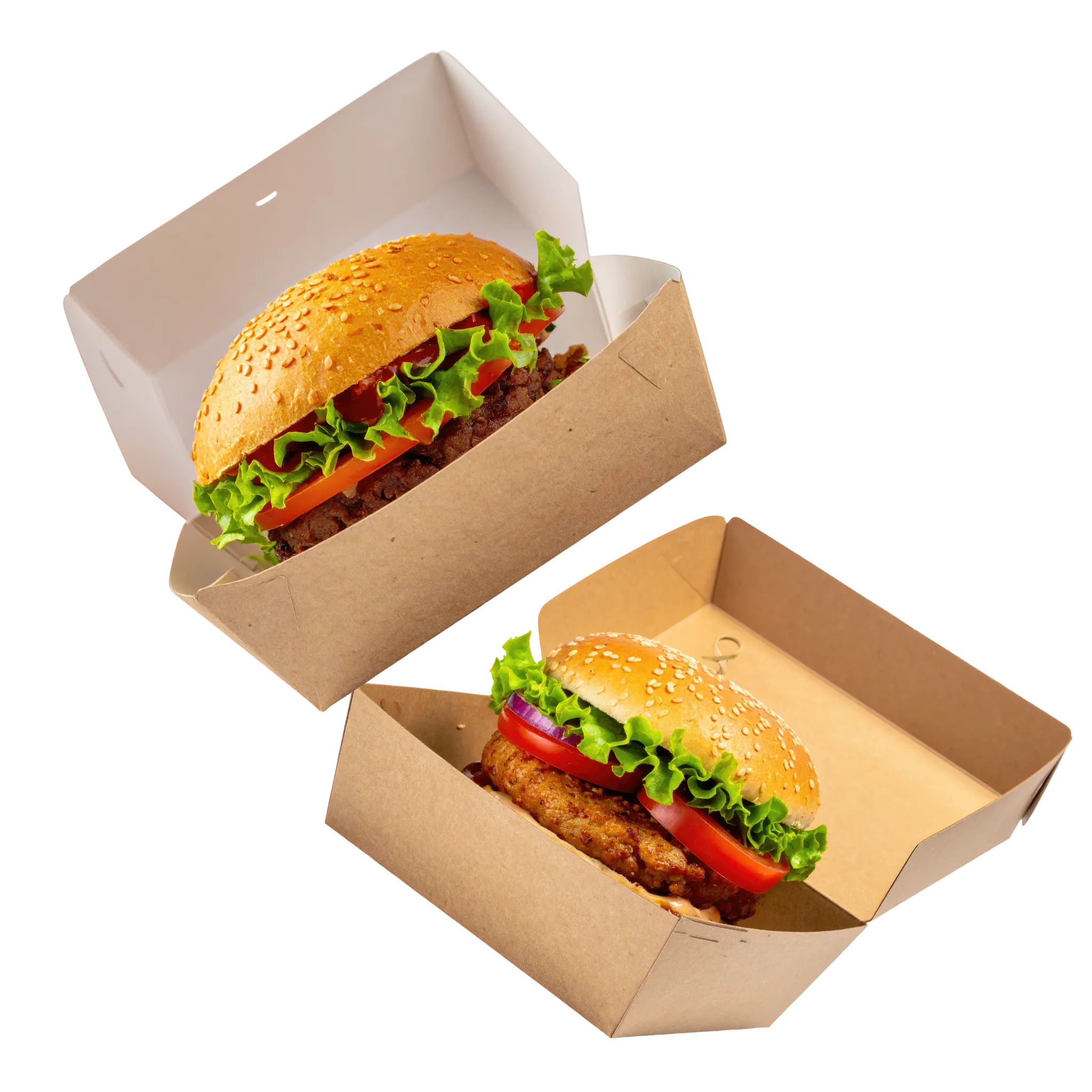 Paper burger boxes for fast food restaurants