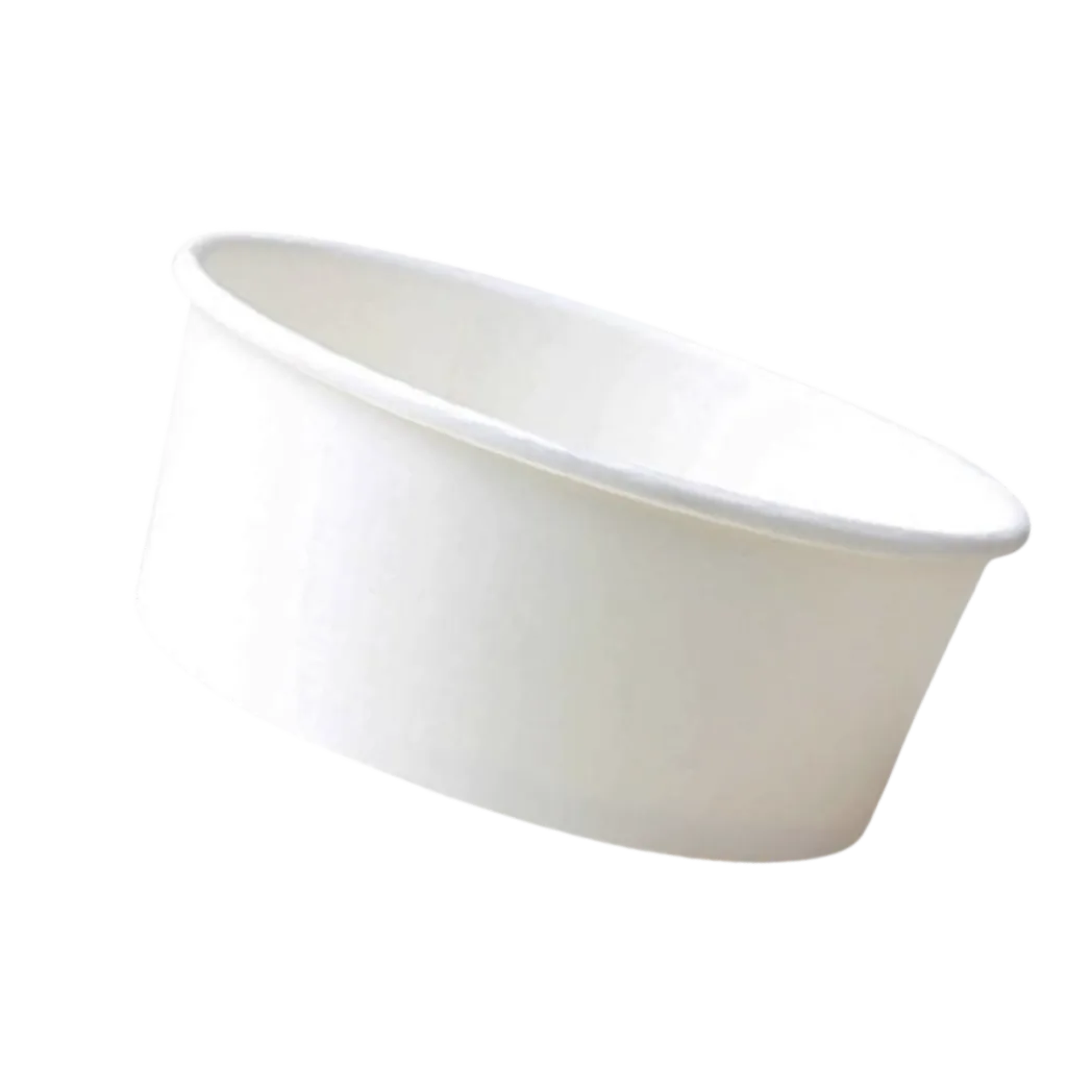 White paper salad bowls